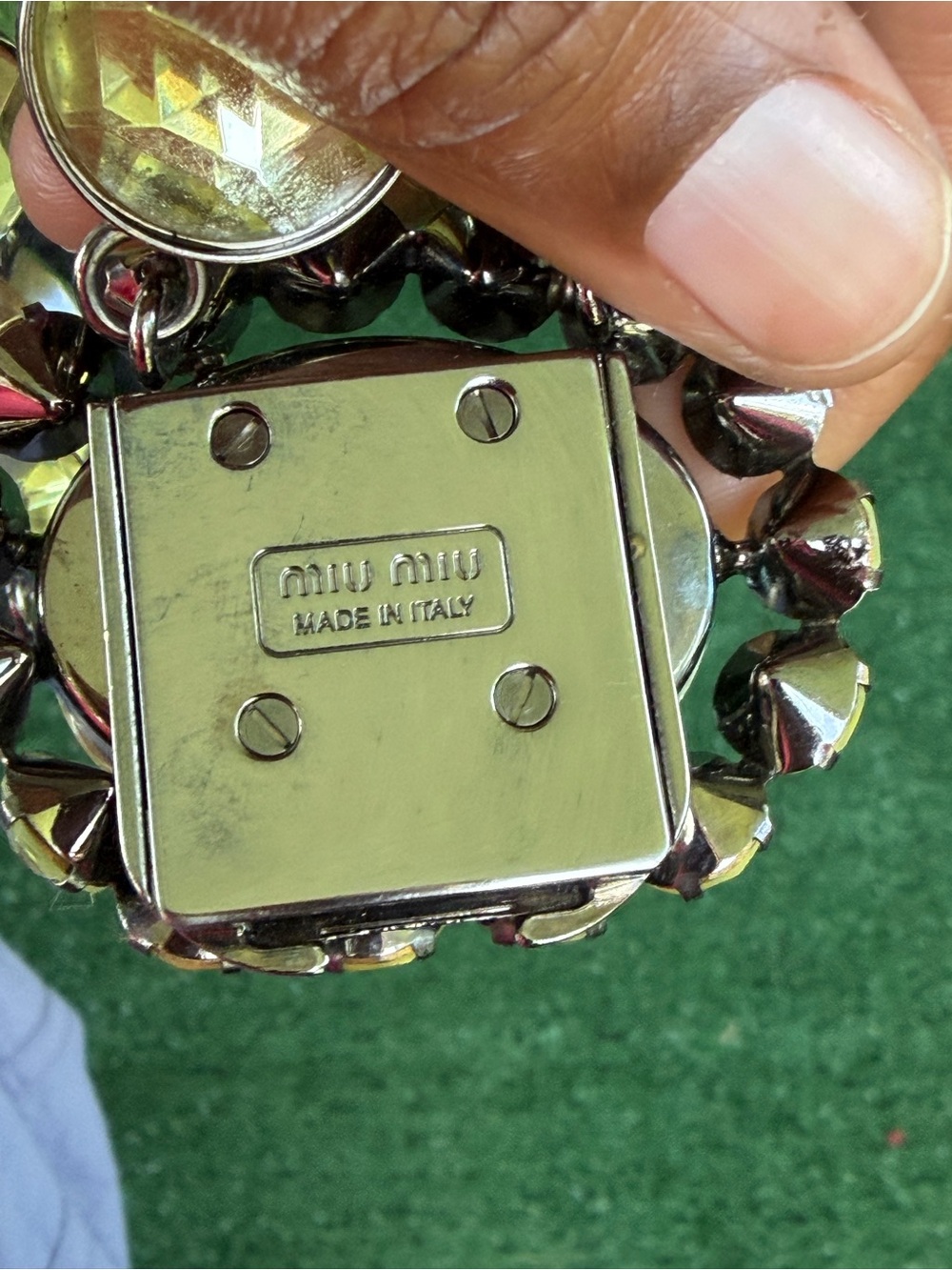 Miu Miu Lime Crystal Statement bracelet - Picture 4 of 6